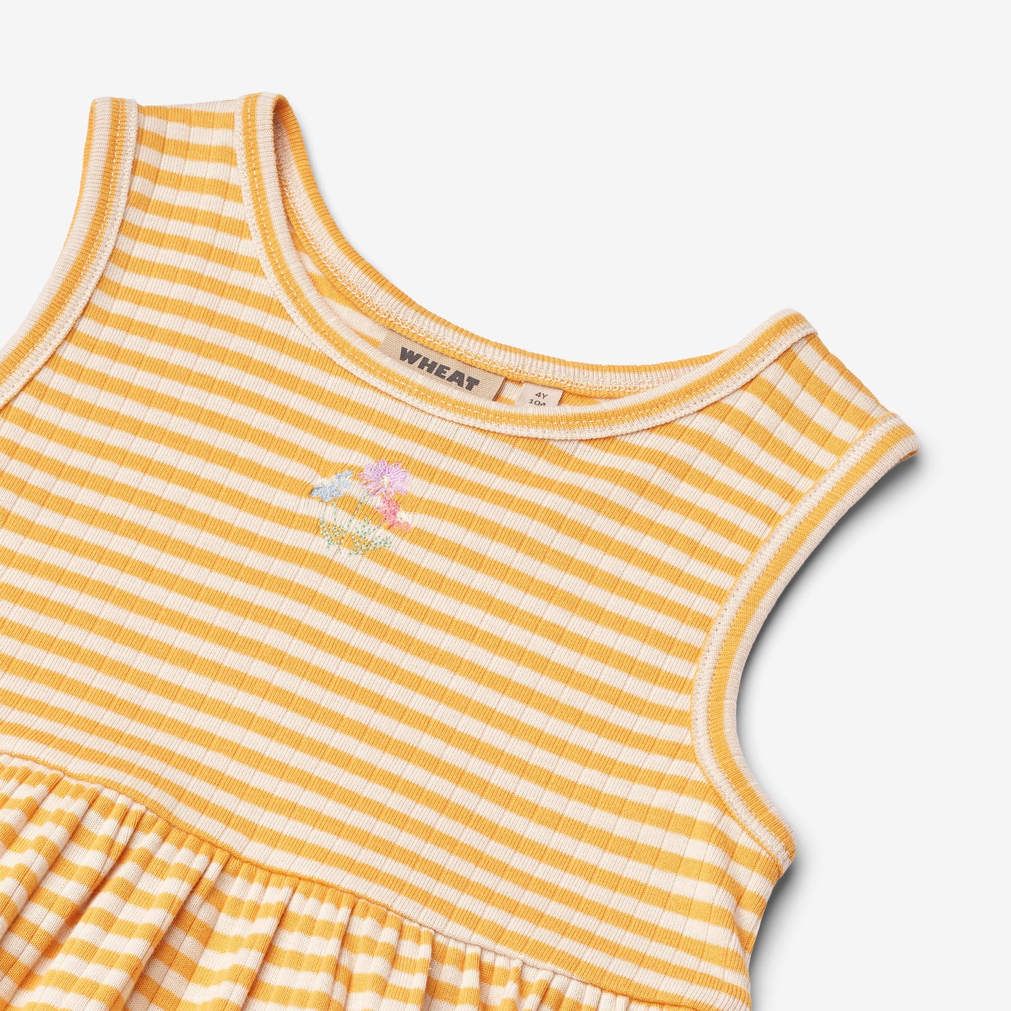 wheat-martha-jersey-kleid-kinder-bio-gelb-gestreift image 3