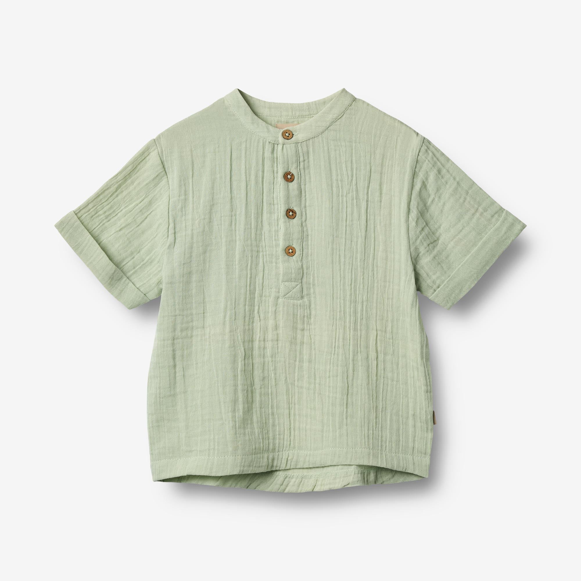 wheat-svend-kurzarm-hemd-soft-mint-bio-baumwolle-kinder image 1