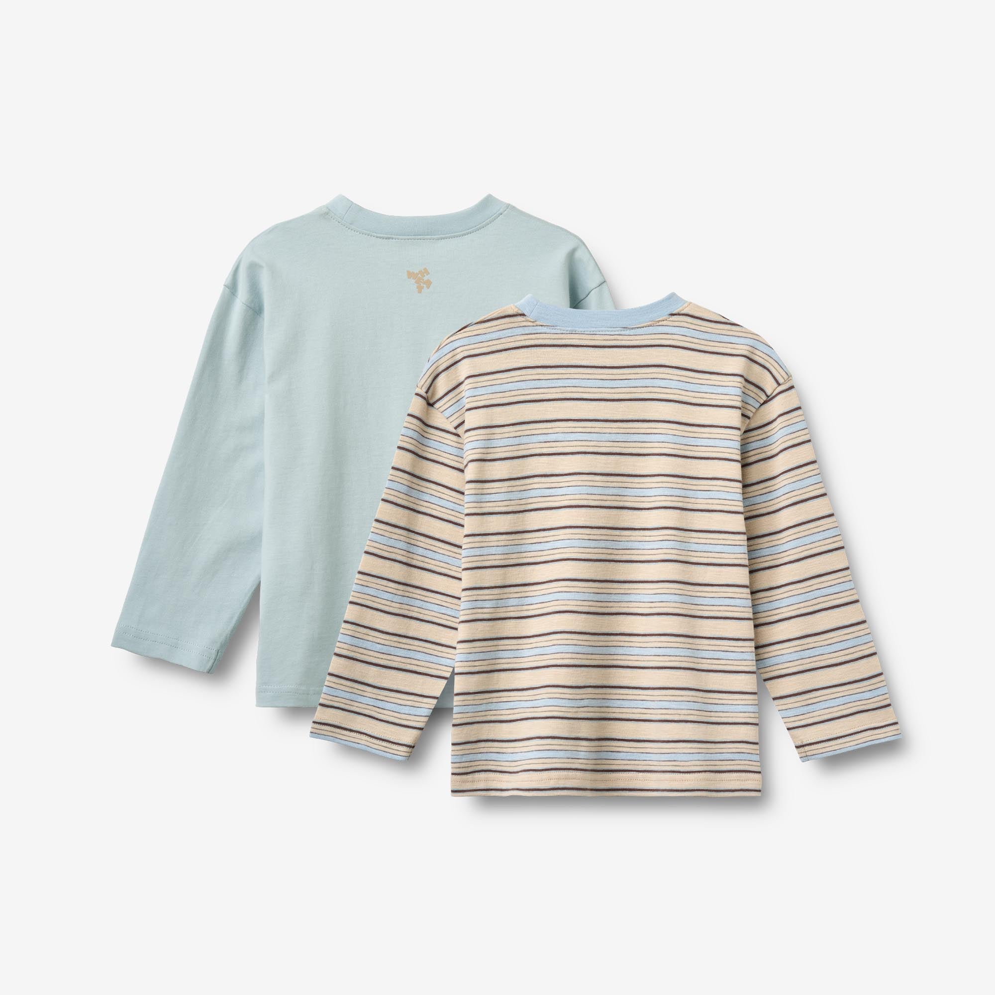 wheat-johan-langarmshirt-multi-blue-stripe-2er-bio image 2