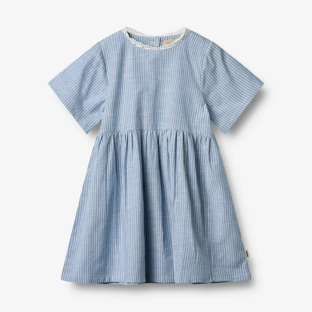 wheat-elma-kleid-blue-stripe-bio-baumwolle-kurz image 1