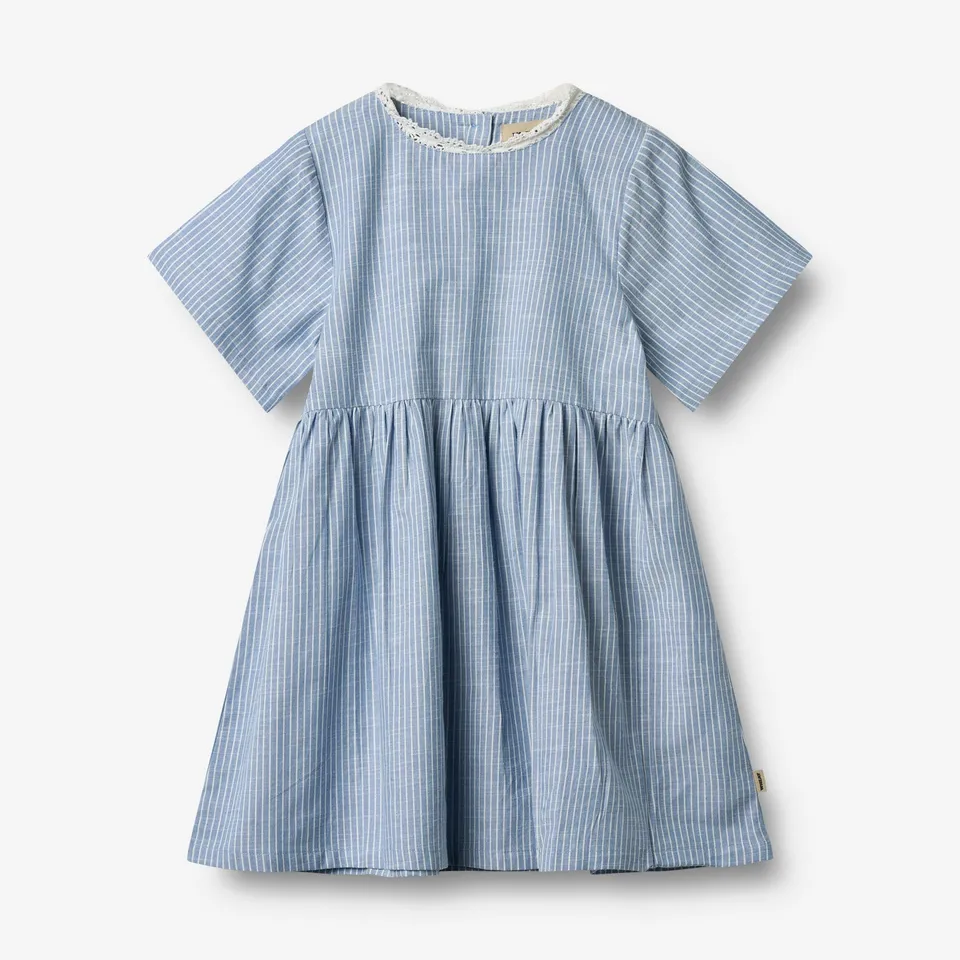 wheat-elma-kleid-blue-stripe-bio-baumwolle-kurz image 1