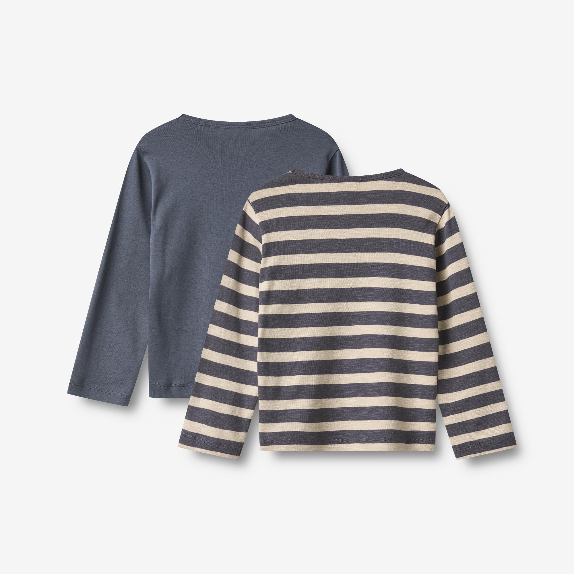 wheat-milo-t-shirt-l-s-2er-greyblue-stripe-bio image 2