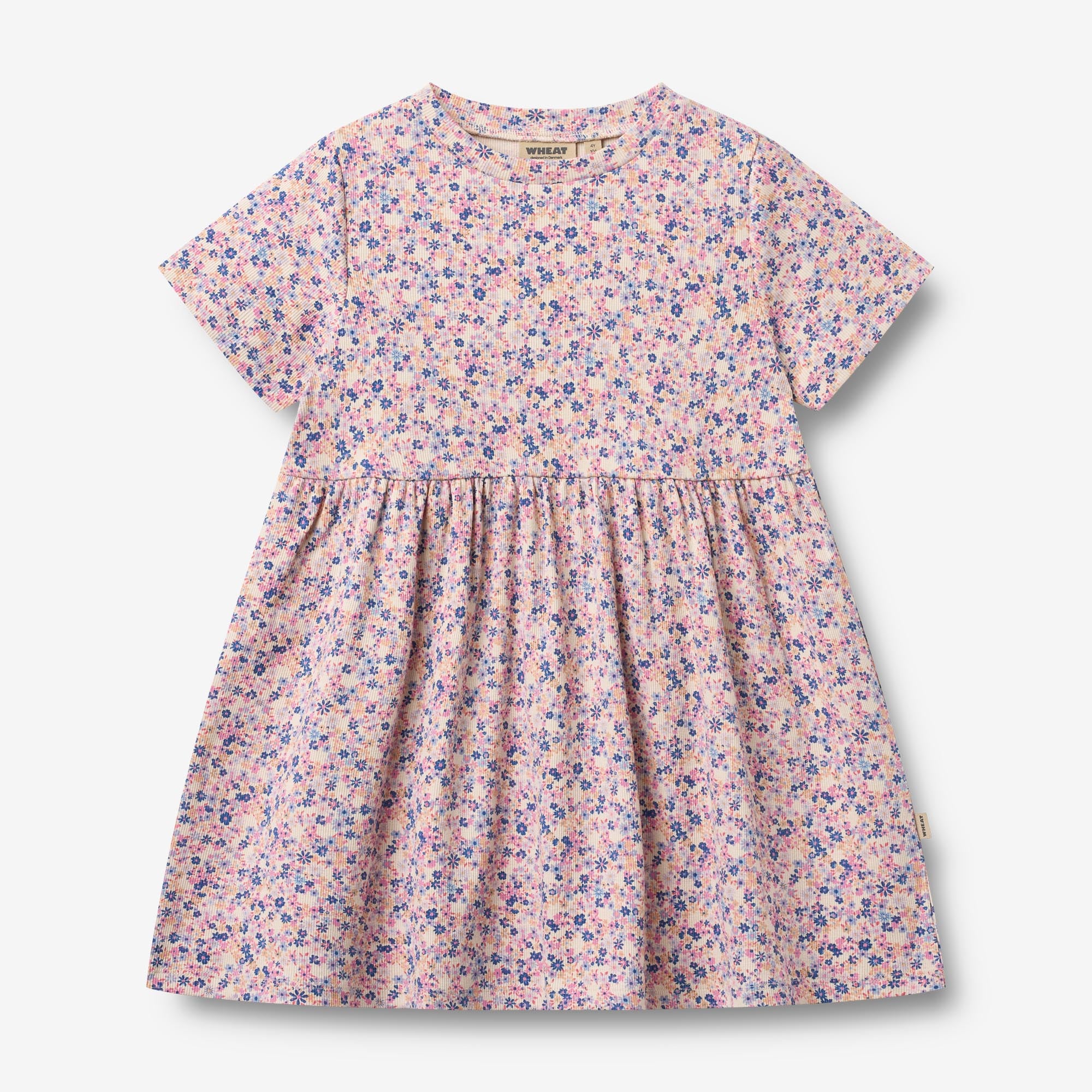 wheat-main-anna-jerseykleid-pink-blue-flowers-bio image 1
