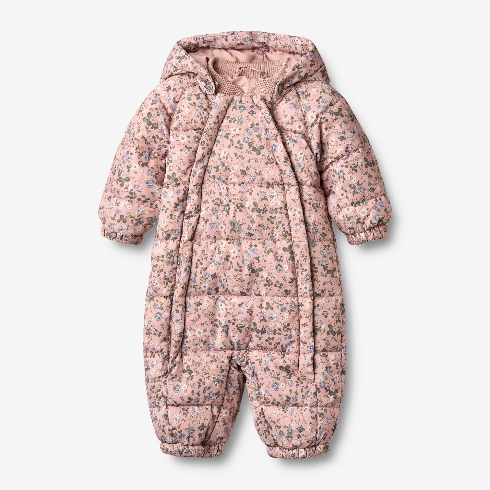 wheat-edem-puffer-schneeanzug-rose-powder-flowers-baby image 1