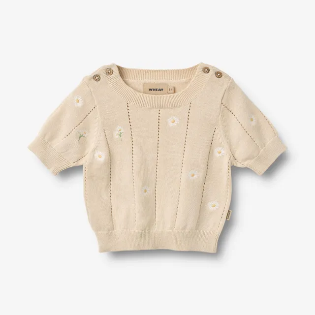 wheat-malvina-baby-stricktop-sandshell-white-flowers image 1