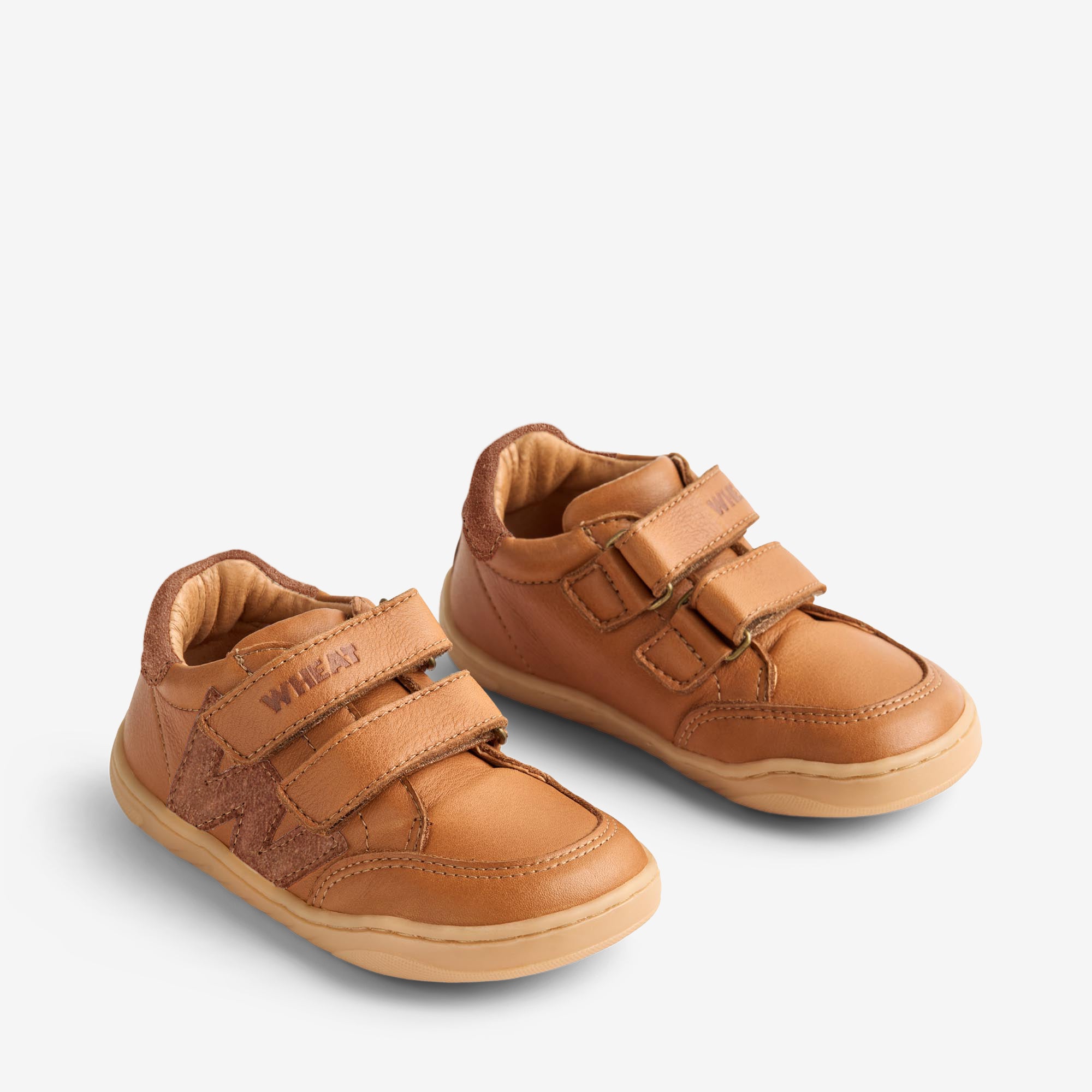 wheat-barres-sneaker-cognac-leder-barfu-schuhe-kinderschuhe image 1