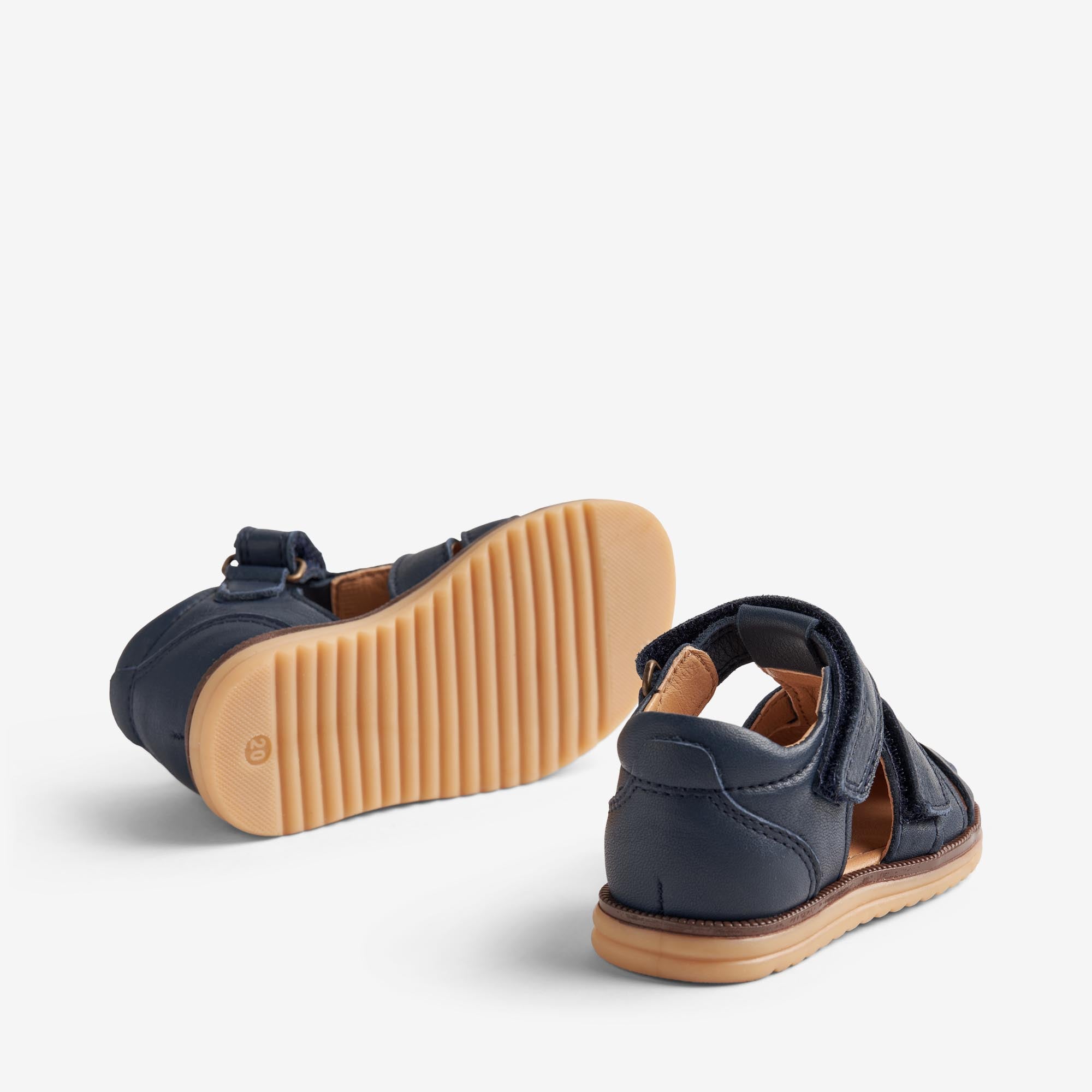 wheat-sky-sandale-navy-leder-lauflernsandale-mit-klett image 3