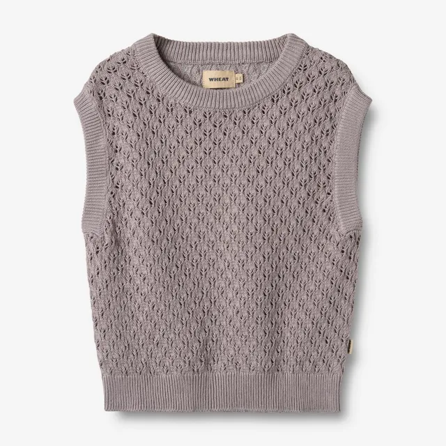 wheat-saga-strickweste-dusty-purple-bio-baumwolle image 1