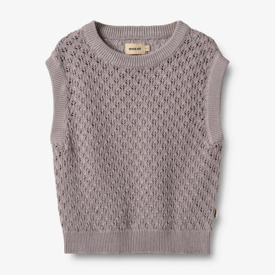wheat-saga-strickweste-dusty-purple-bio-baumwolle image 1