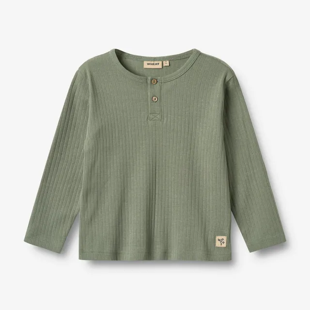 wheat-morris-t-shirt-langarm-dusty-green-bio-baumwolle image 1