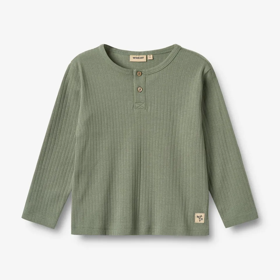 wheat-morris-t-shirt-langarm-dusty-green-bio-baumwolle image 1