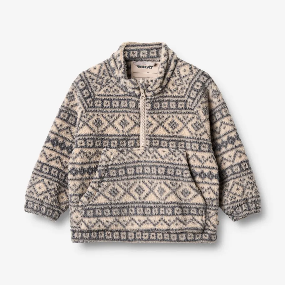 wheat-outerwear-moon-fleece-anorak-warm-sand-jaquard-kinder image 1