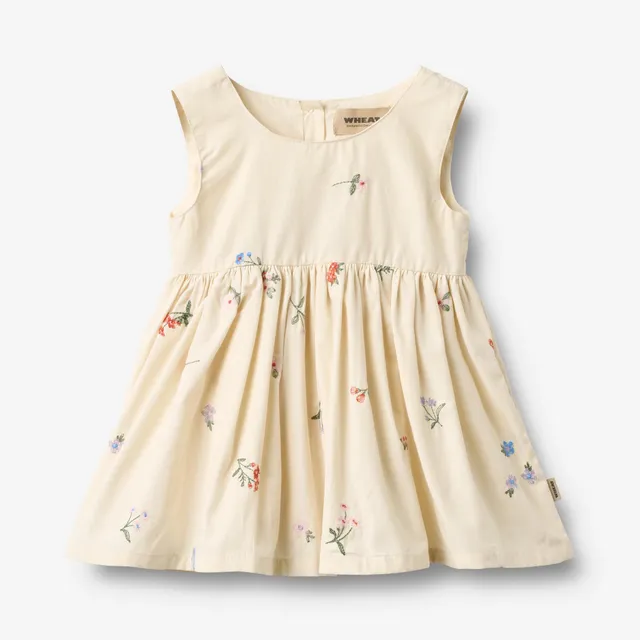 wheat-sienna-babykleid-ivory-embroidery-flowers-bio image 1