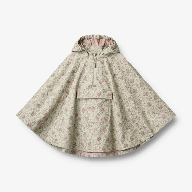 wheat-outerwear-raincape-drops-regenponcho-slightly-green-flowers image 1