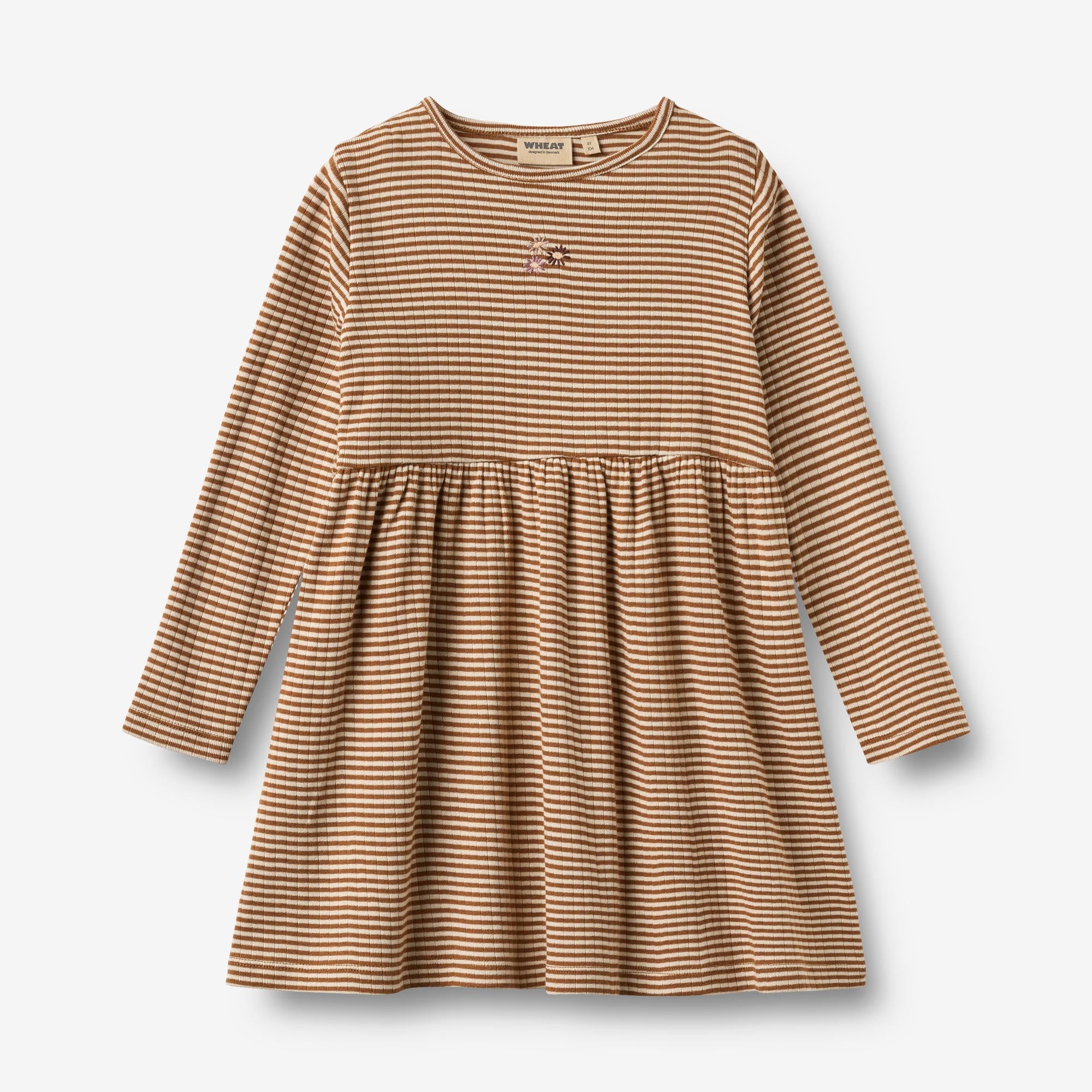 wheat-sessa-jerseykleid-warm-hazel-stripe-bio-baumwolle image 1