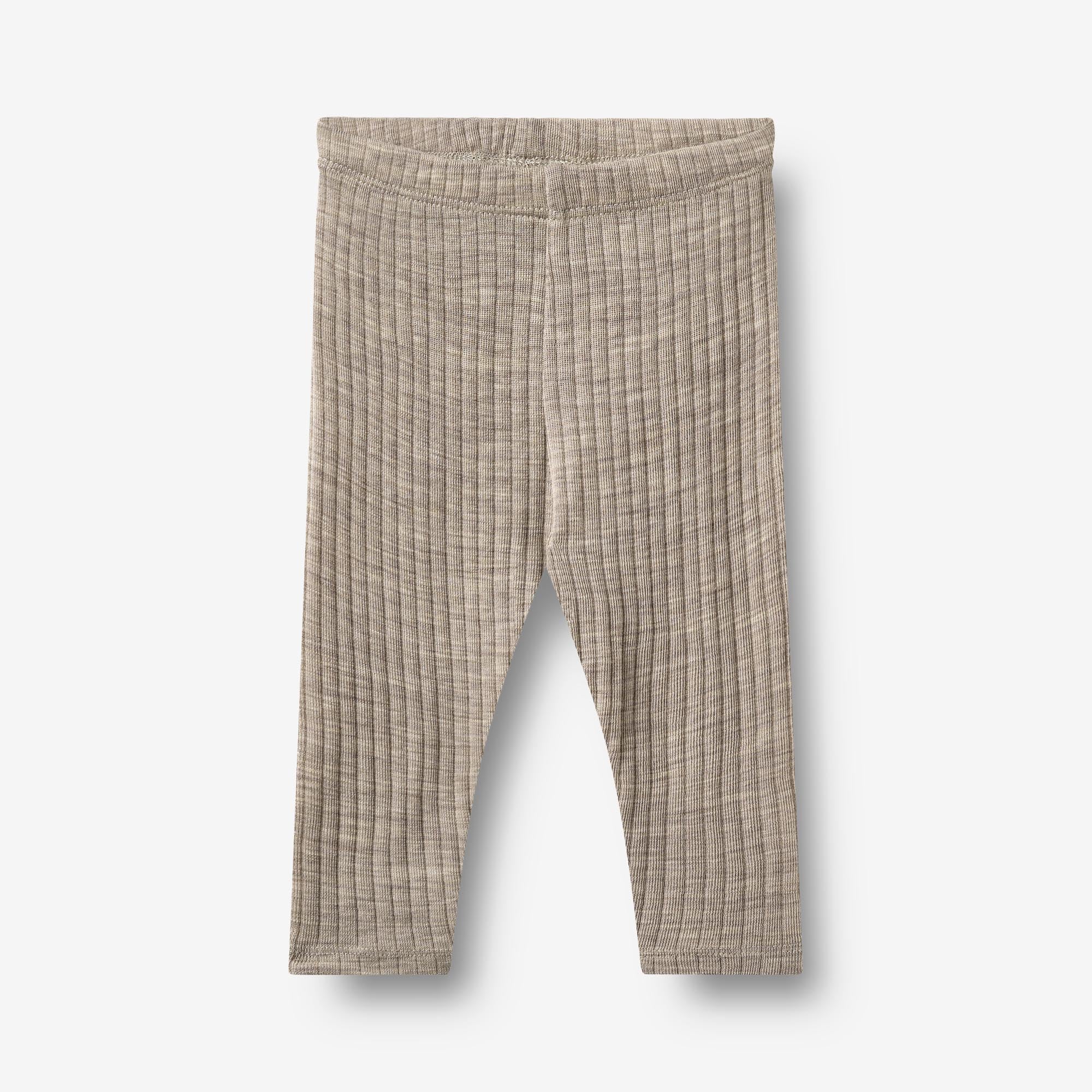 wheat-agi-wollseide-leggings-khaki-melange-merinowolle image 1