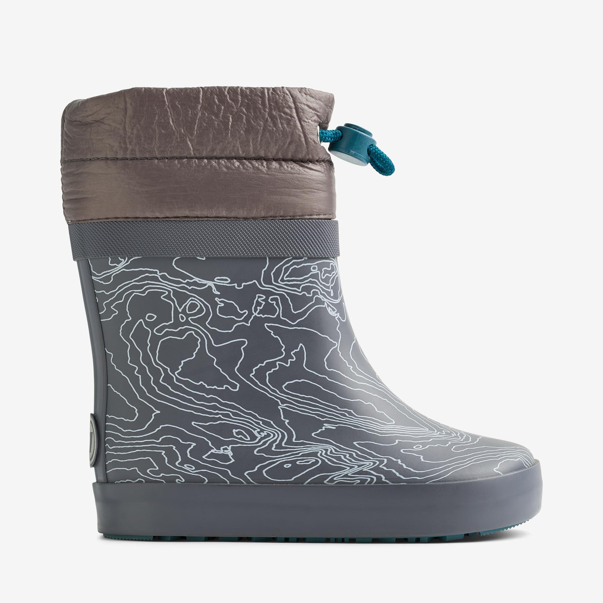 wheat-arden-thermo-gummistiefel-dark-reflective-map-barfuss image 3