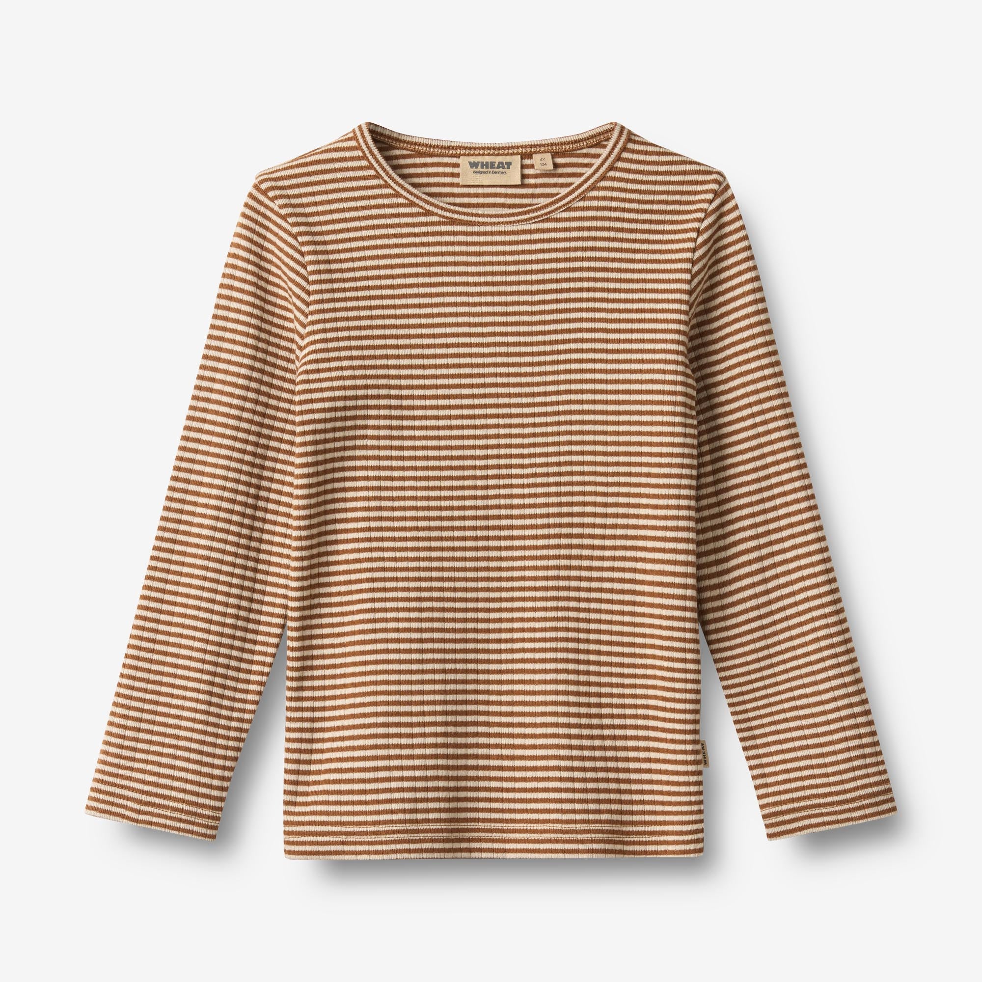 wheat-stig-langarmshirt-warm-hazel-stripe-bio-baumwolle image 1