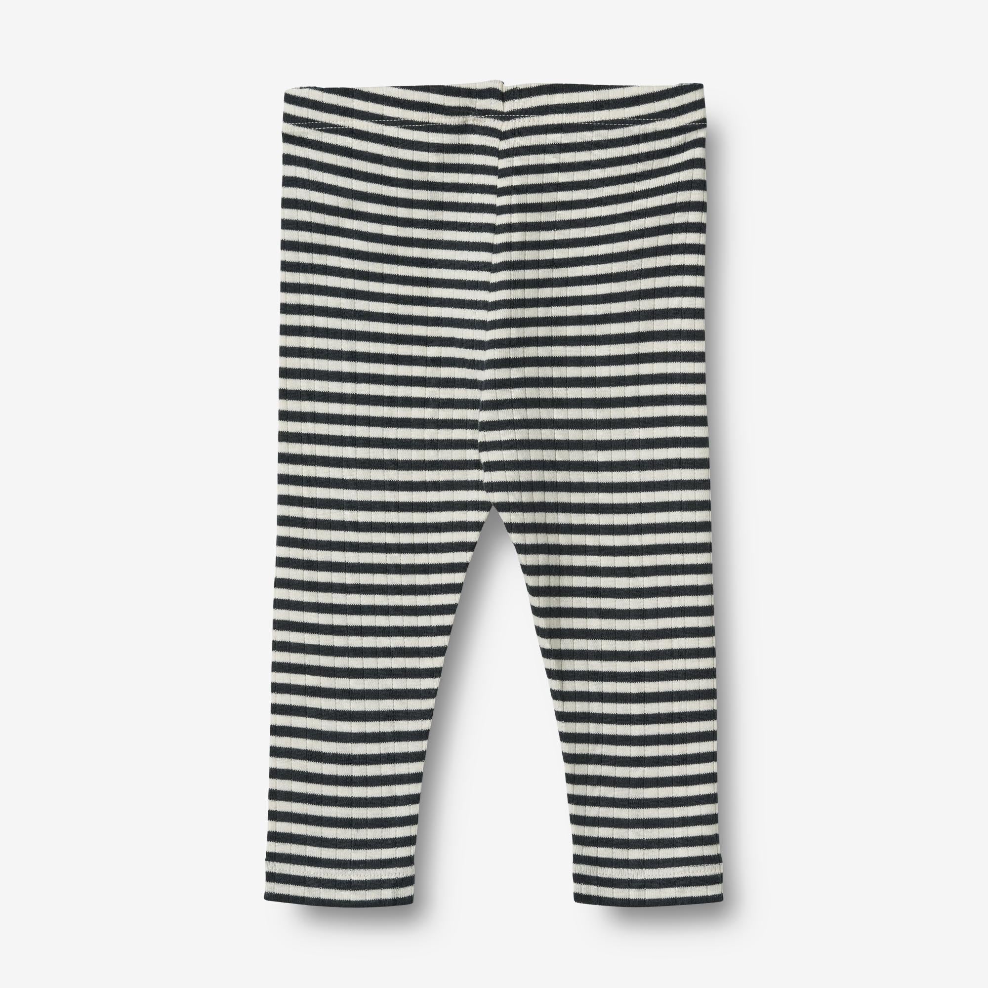 wheat-clothing-jersey-leggings-jules-baby-leggings-navy-rib-stripe-bio image 2