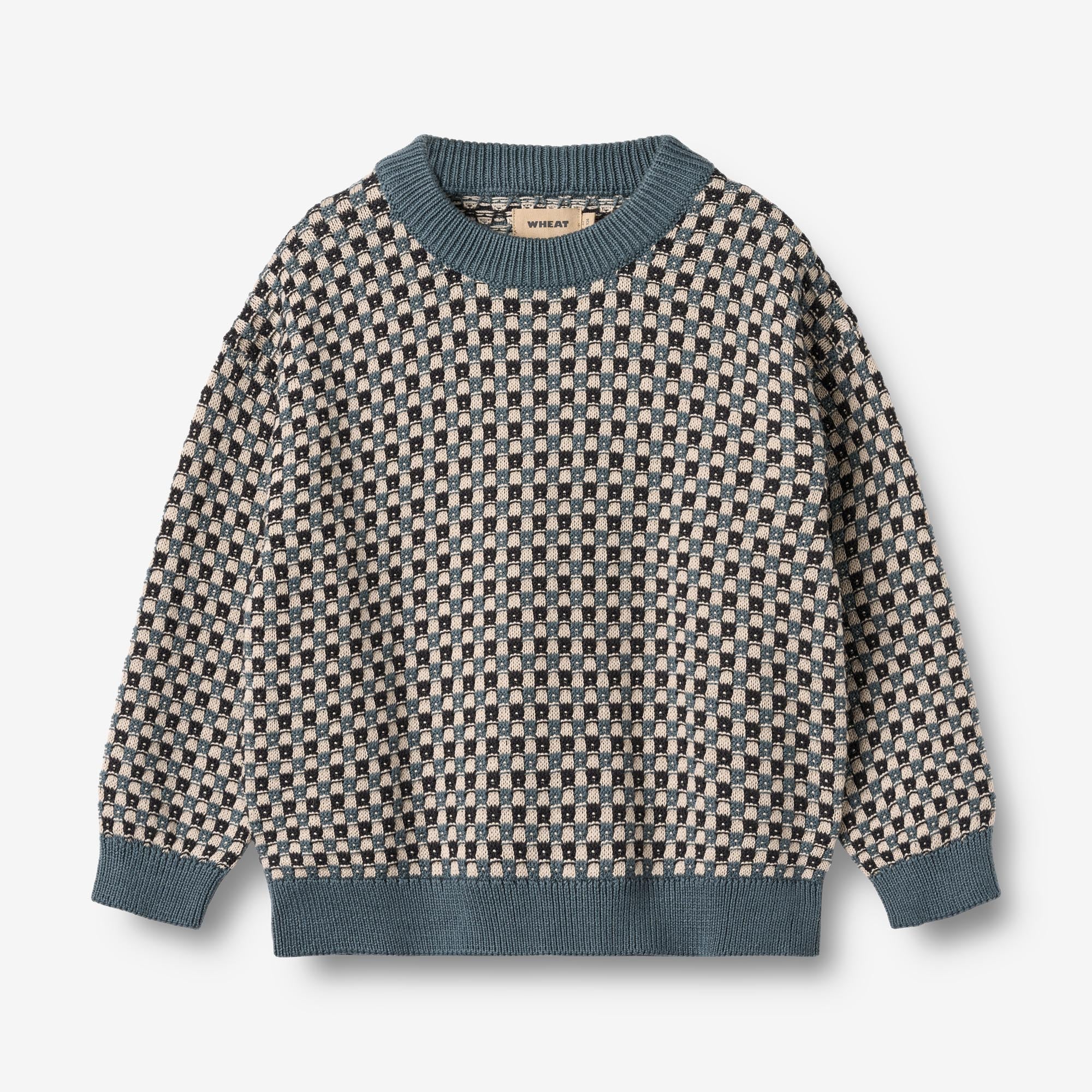 wheat-flores-jacquard-pullover-kinder-stormy-weather-bio image 1