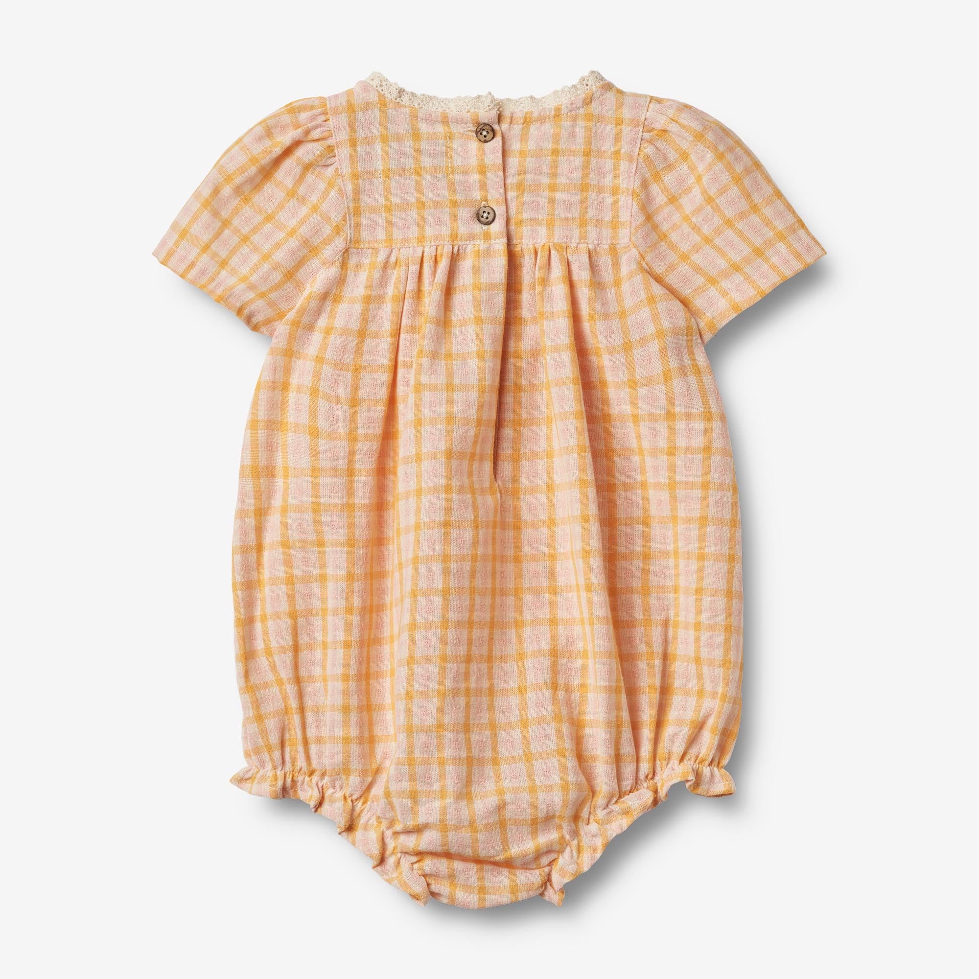 wheat-margit-strampler-yellow-check-bio-baumwolle-baby image 2