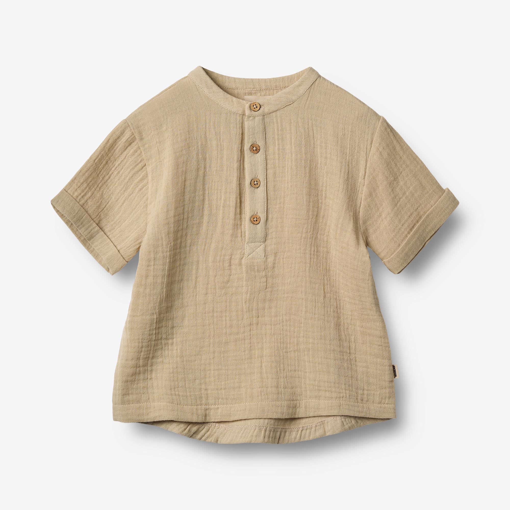 wheat-svend-kurzarmhemd-soft-sand-bio-baumwolle image 1