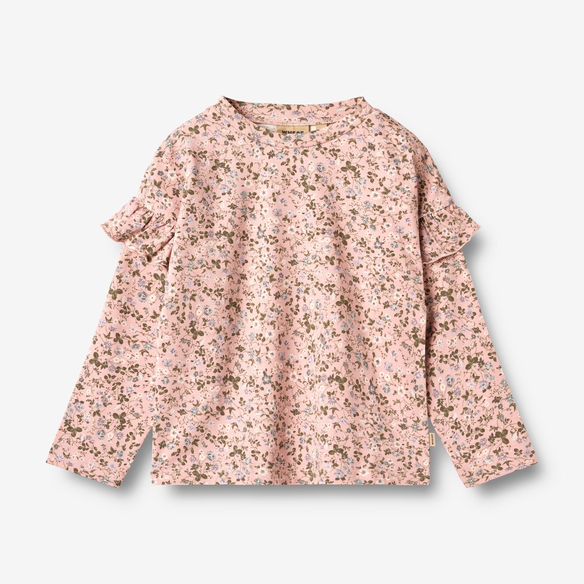 wheat-belinda-t-shirt-rose-powder-flowers-langarm-bio image 1