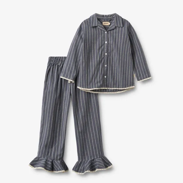 wheat-fie-pyjama-blue-holiday-stripe-bio-baumwolle image 1