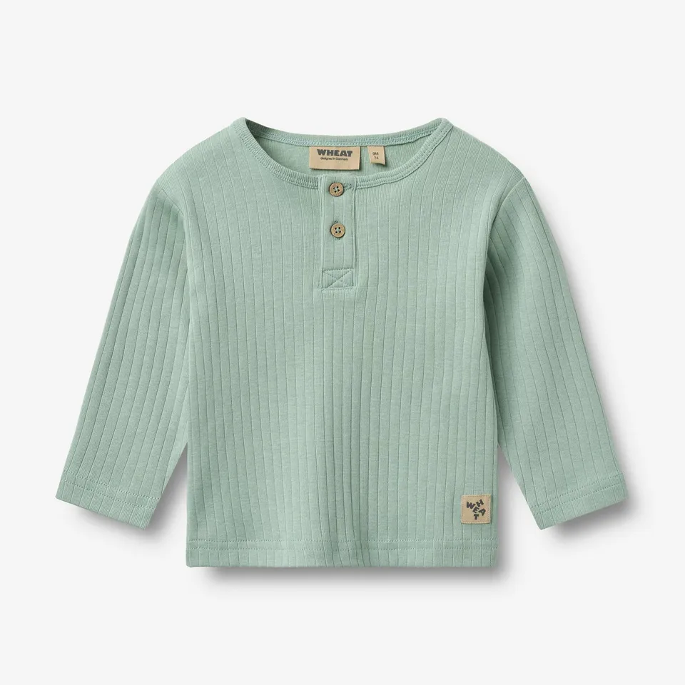 wheat-clothing-t-shirt-l-s-morris-langarmshirt-green-pool-bio image 1