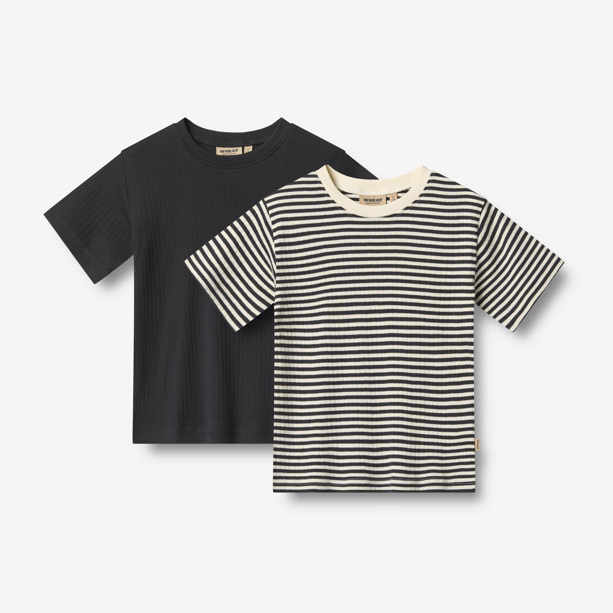 wheat-fabian-t-shirt-2er-navy-rib-stripe-bio image 1