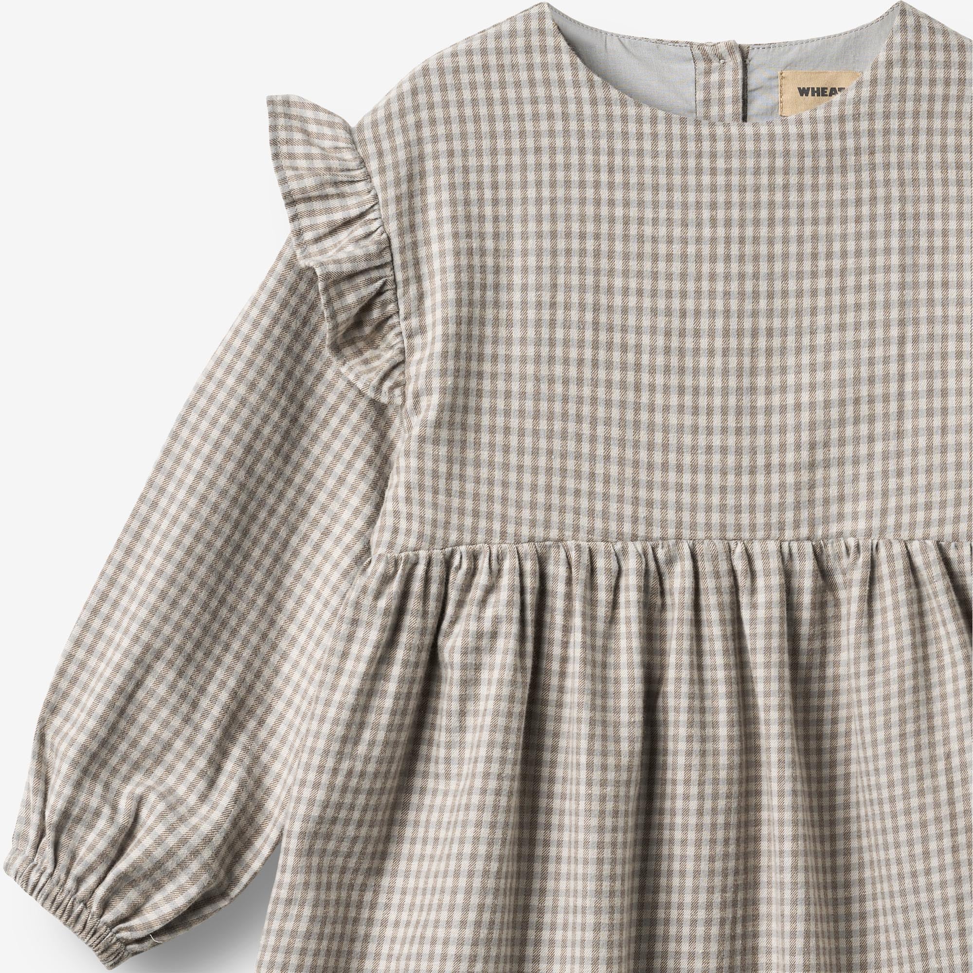 wheat-gro-kleid-greybrown-check-bio-flanell-langarm image 5