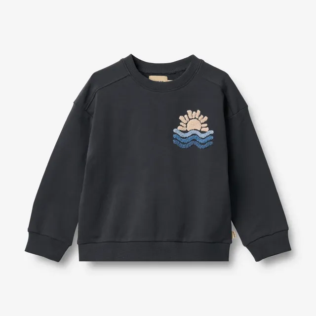 wheat-clothing-sweatshirt-sander-kinder-sweatshirt-navy-bio-uni image 1