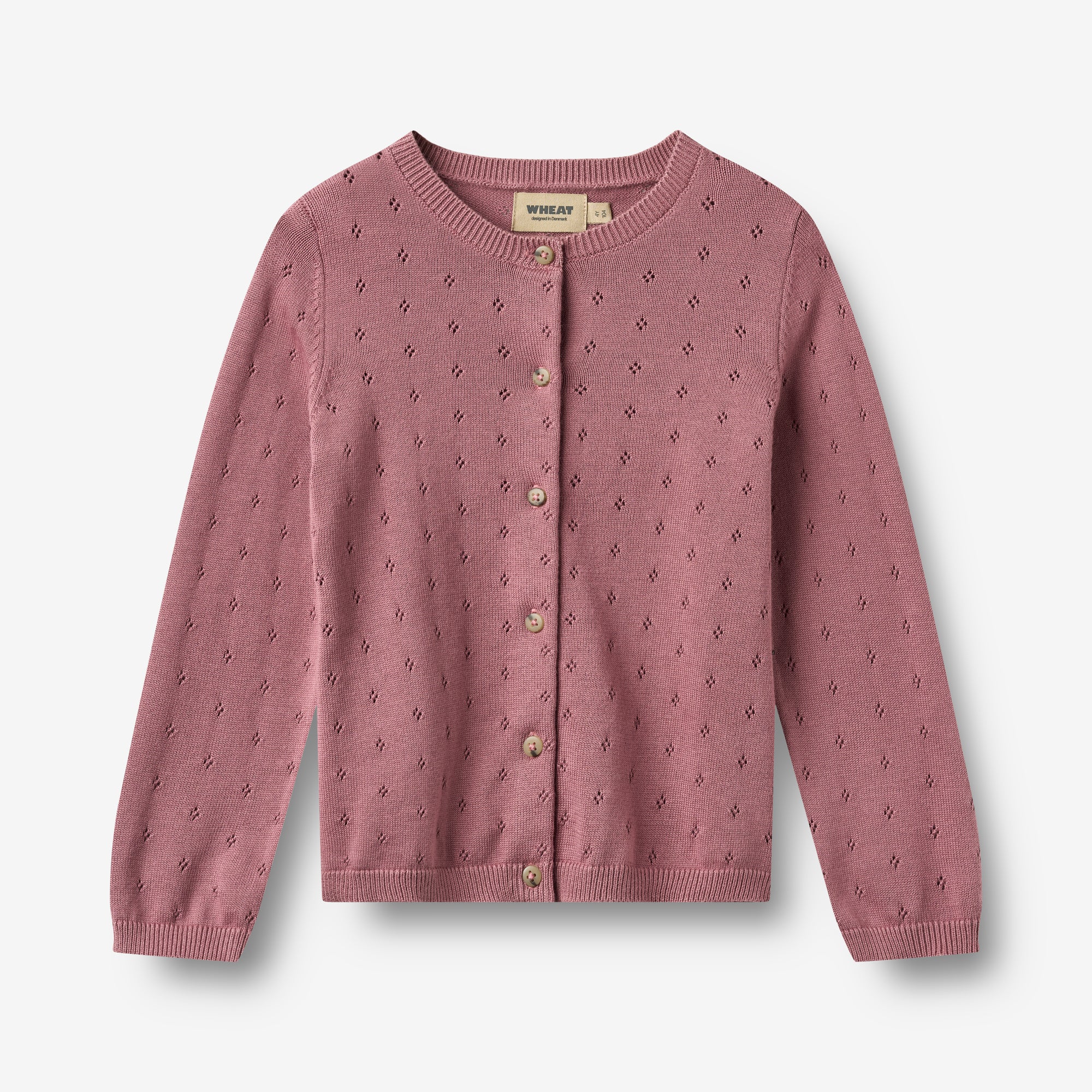 wheat-maia-strickjacke-kinder-warm-lilac-bio-baumwolle image 2