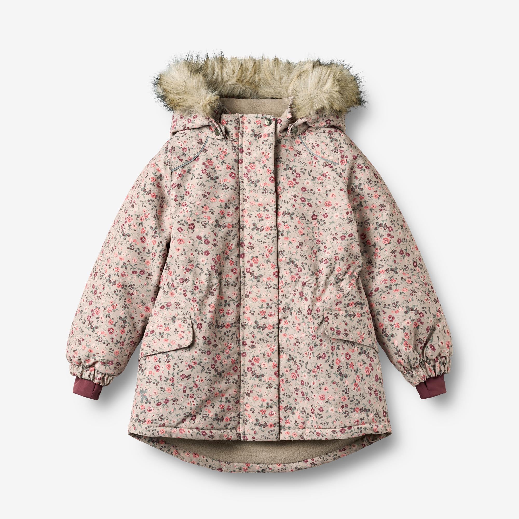 wheat-mathilde-grey-moon-flowers-winterjacke-m-dchen-wasserdicht image 1