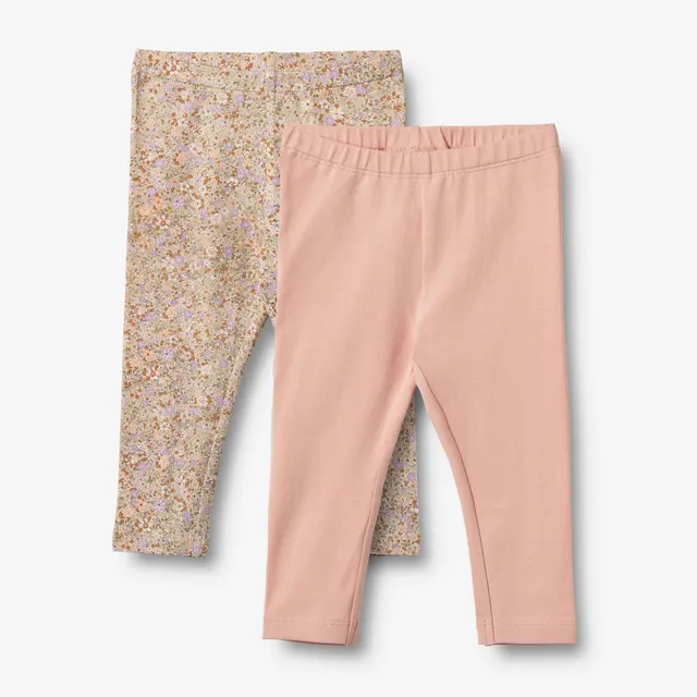 wheat-jules-baby-leggings-lilac-flower-meadow-2er-pack-bio-baumwolle image 1