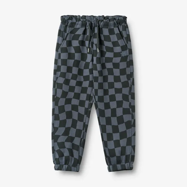 wheat-cosmo-sweatpants-navy-blue-check-bio-baumwolle-2 image 1