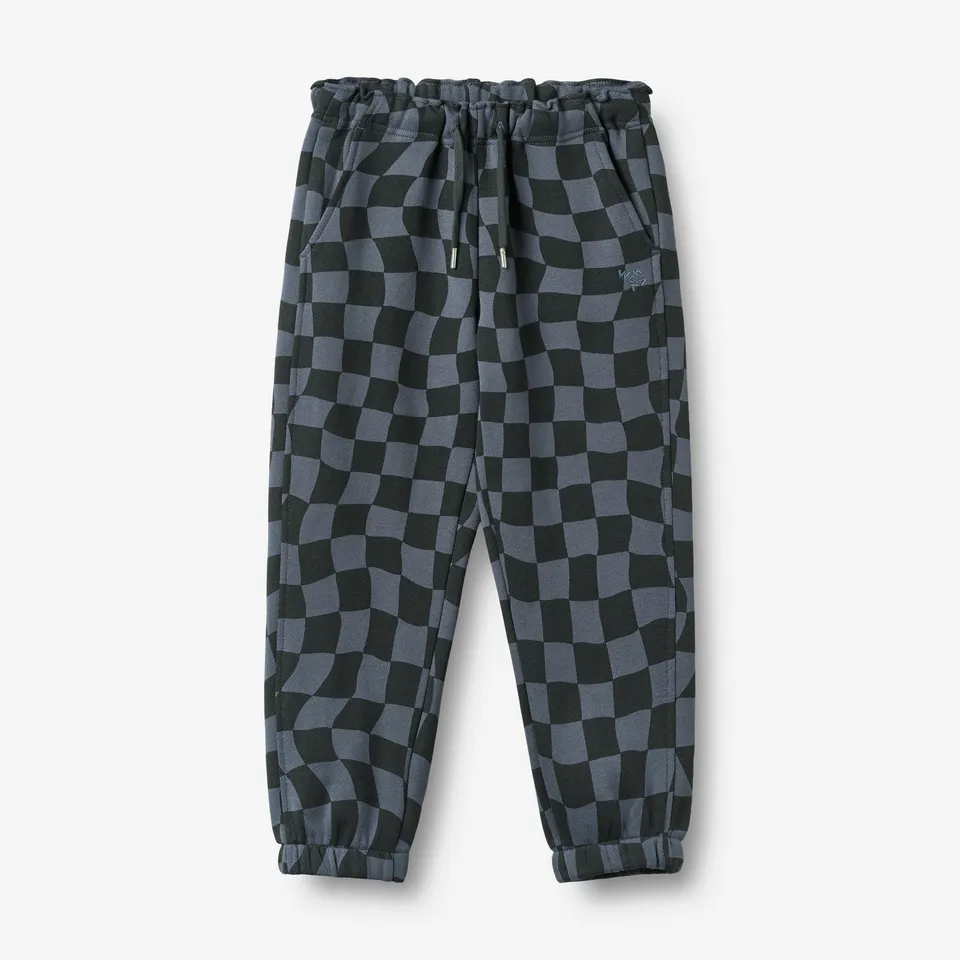 wheat-cosmo-sweatpants-navy-blue-check-bio-baumwolle-2 image 1