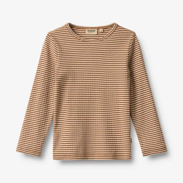 wheat-stig-langarmshirt-warm-hazel-stripe-bio-baumwolle image 1