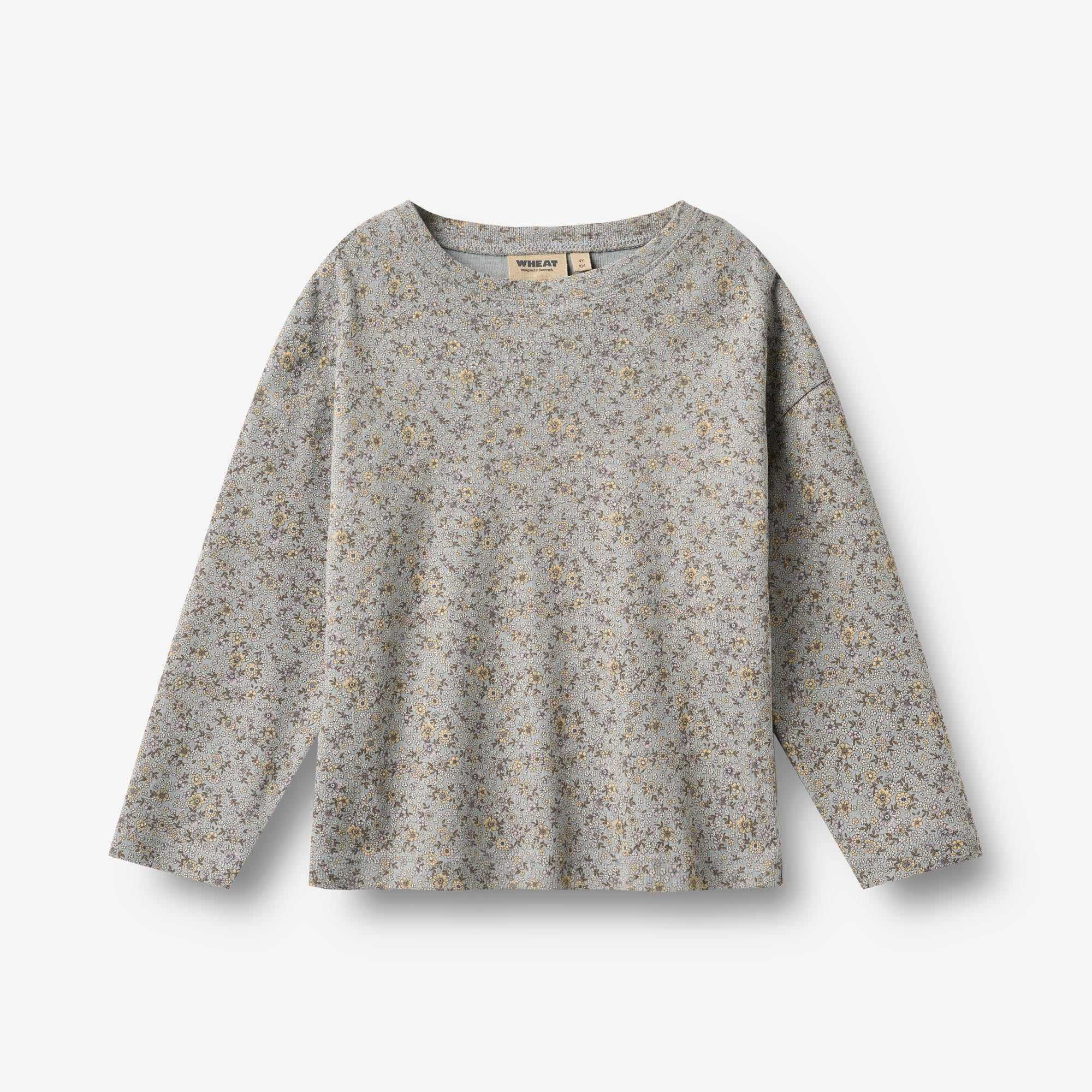 wheat-thilda-t-shirt-langarm-slightly-blue-flowers-gr-104 image 1