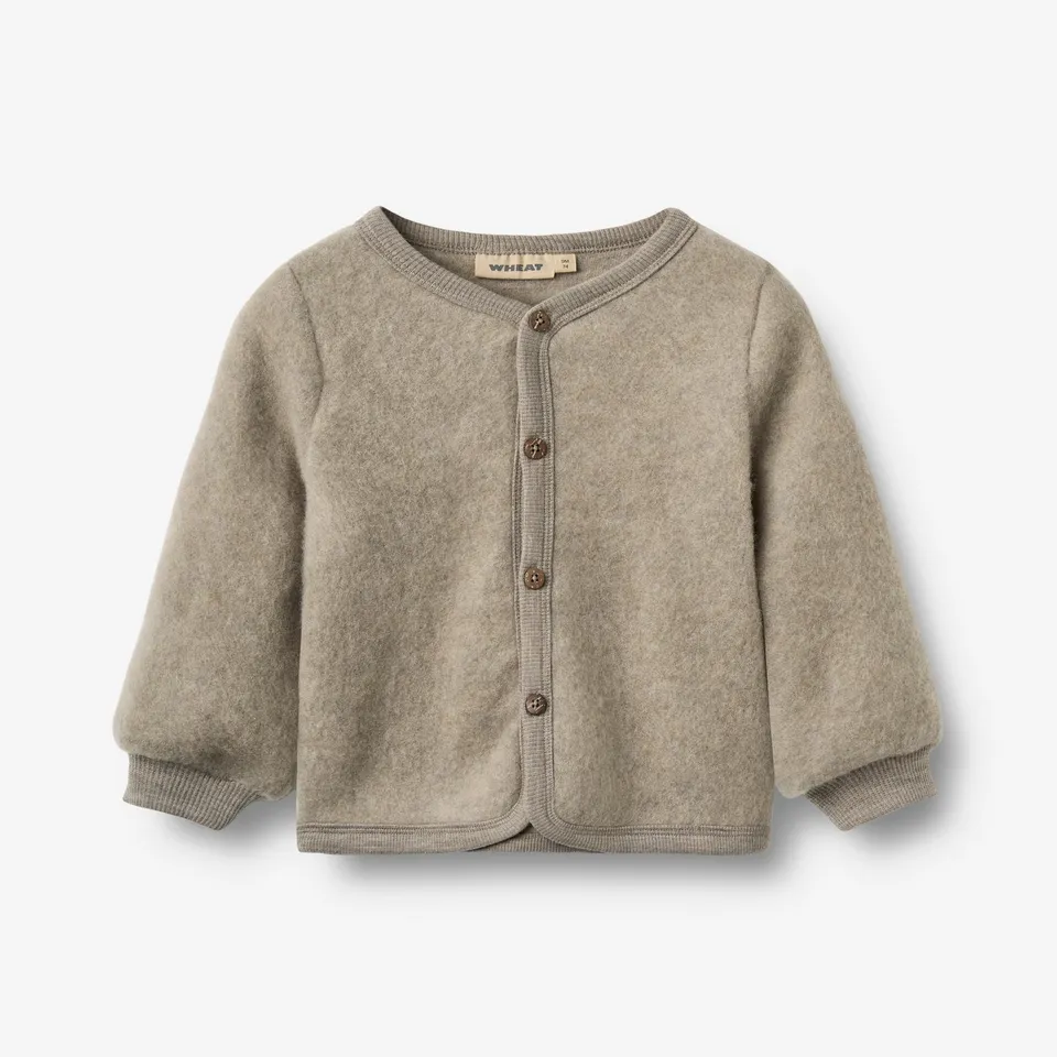wheat-kari-wollfleece-cardigan-khaki-melange-merino image 1