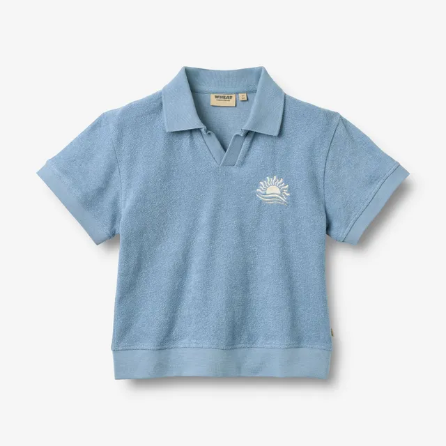 wheat-marlo-polo-t-shirt-faded-denim-bio-baumwolle image 1