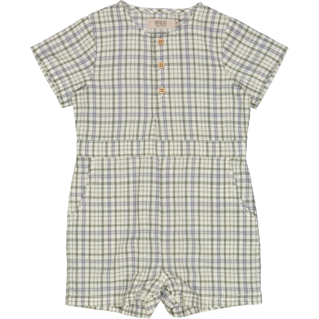 wheat-berg-playsuit-eggshell-check-bio-baumwolle-gr-56-92 image 1