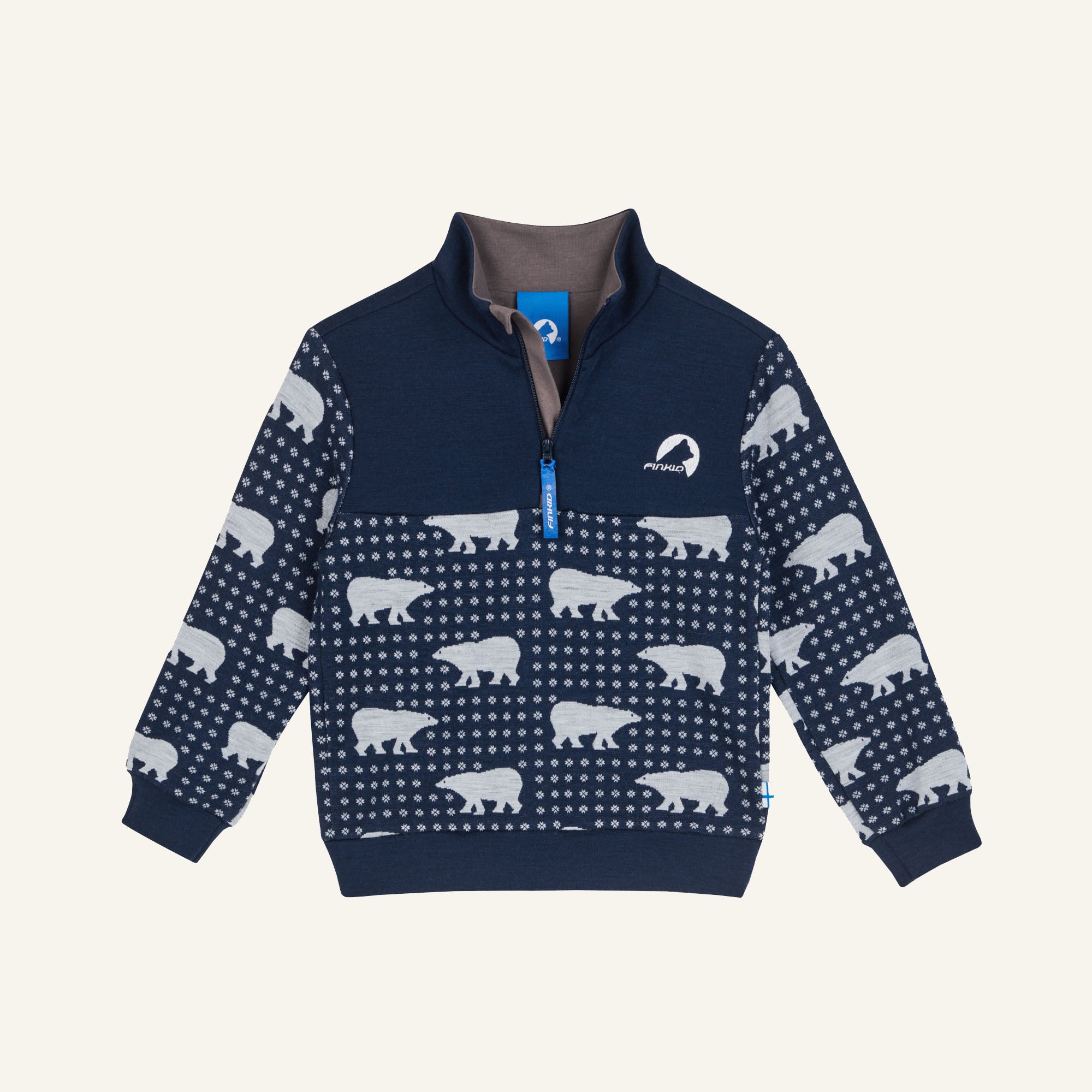 finkid-husky-masi-nordik-wollpullover-navy-110-120-troyer image 1