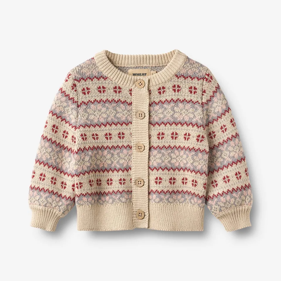 wheat-vikki-jacquard-strickjacke-offwhite-baby-bio image 1