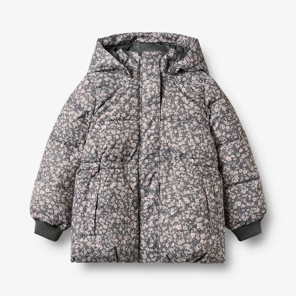 wheat-eli-pufferjacke-m-dchen-dark-charcoal-flowers image 1
