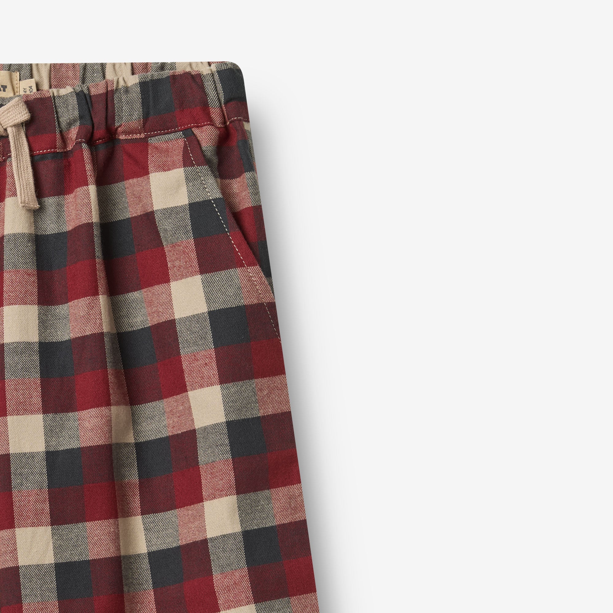 wheat-sasha-kinderhose-red-blue-check-bio-baumwolle image 4