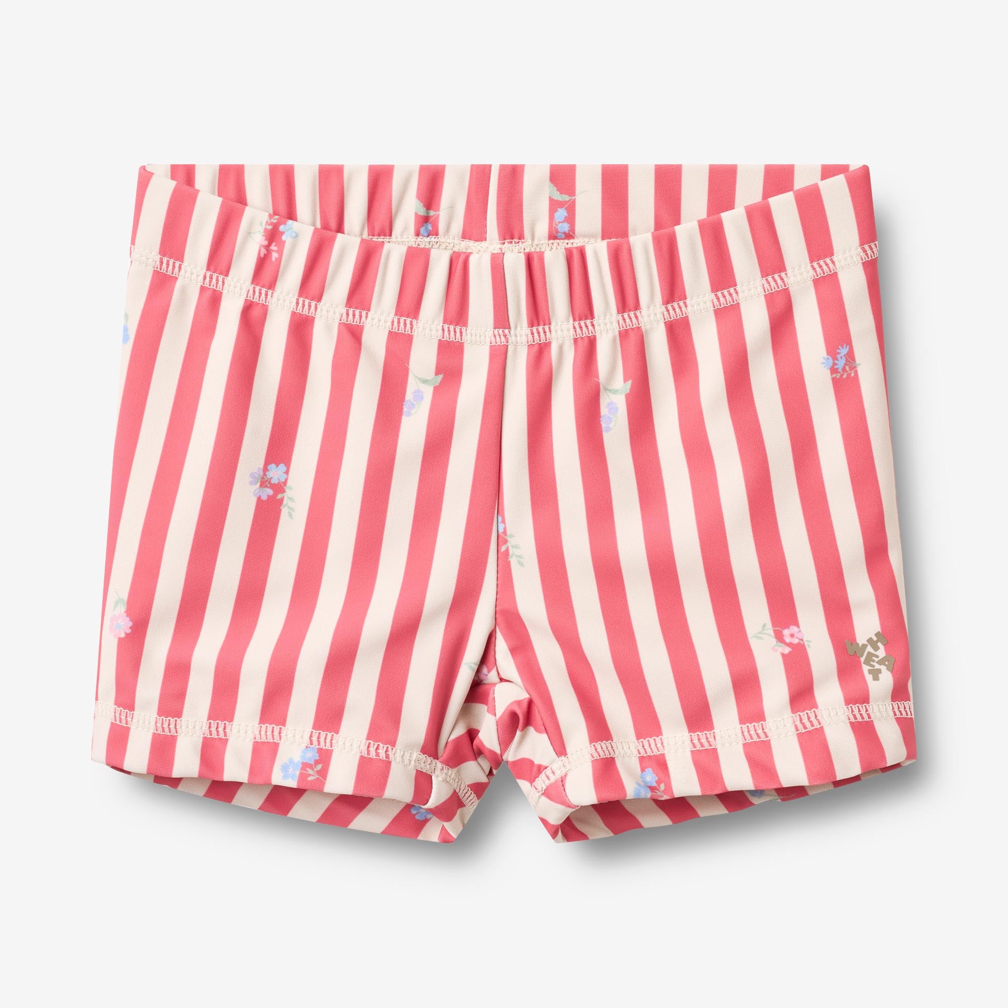 wheat-niki-swim-shorts-red-stripe-flowers-uv-badehose image 1