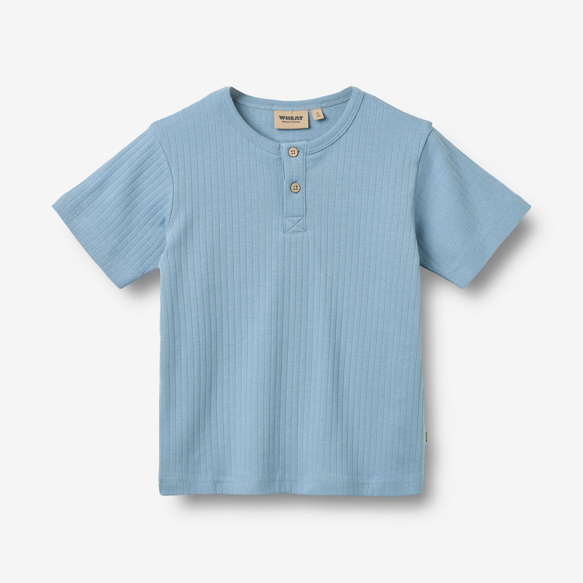 wheat-lumi-t-shirt-faded-denim-bio-baumwolle-kurzarm image 1
