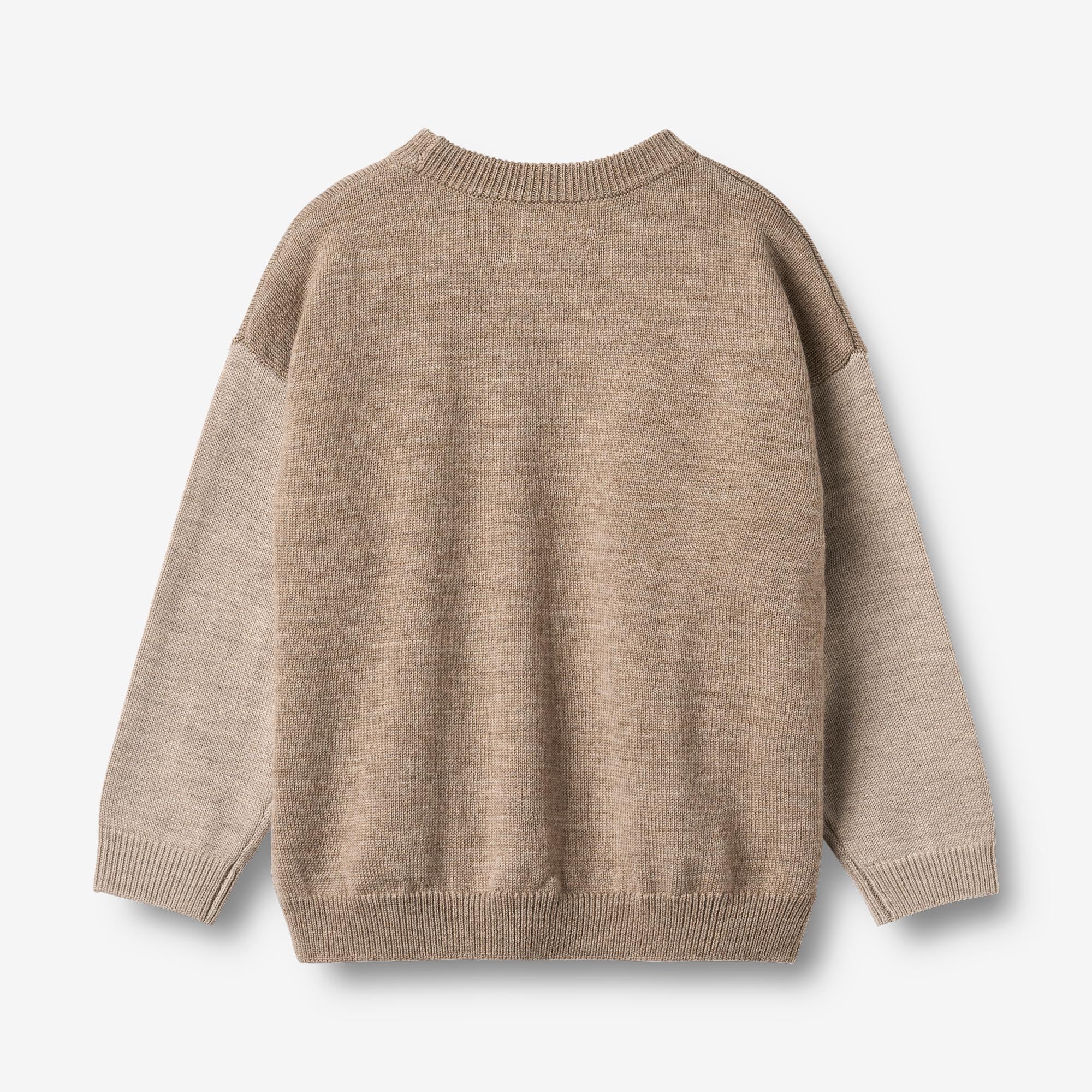 wheat-finley-strickpullover-grey-camel-melange-merinowolle image 3