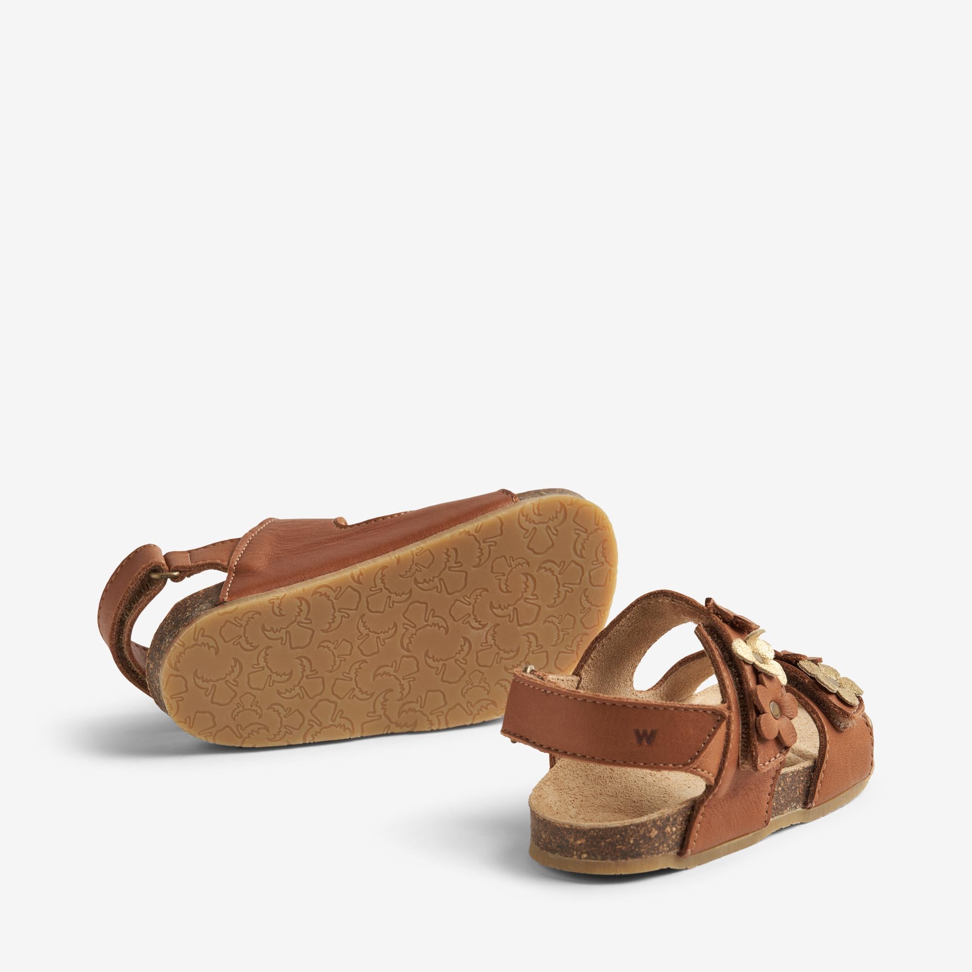 wheat-clare-flowers-sandalen-cognac-leder-klett image 2